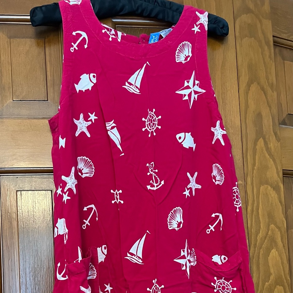 Beach coverup or sundress, lightweight cotton, beautiful magenta red.